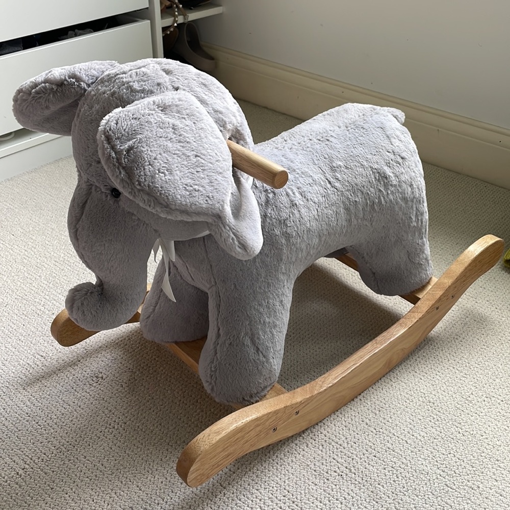 Pottery Barn Kids Elephant Rocker. Light gray.